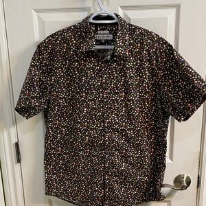 John Lennon Abstract Bubble Stretch Short Sleeve Button Down Shirt Men’s Size XL